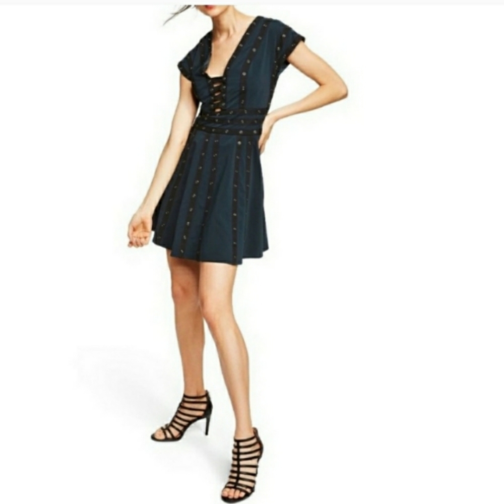 Zac Posen Navy Blue Studded Mini Dress ASO Aria Montgomery PLL